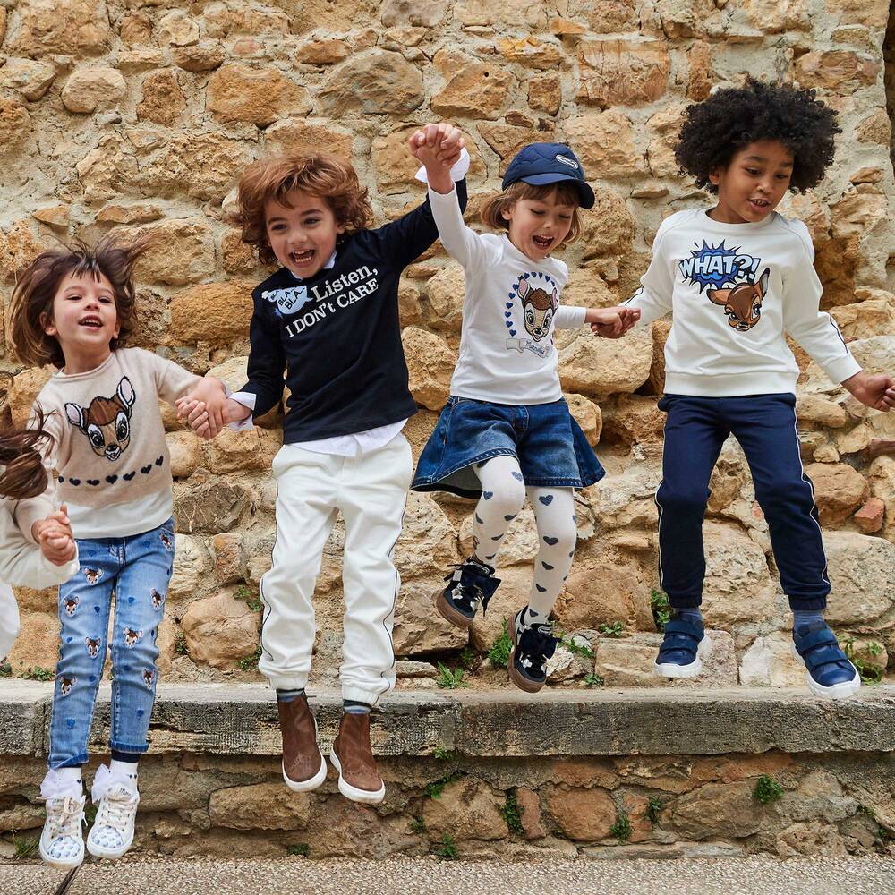 Monnalisa-تيشيرت قطن جيرسي لون عاجي للبنات | Childrensalon Outlet