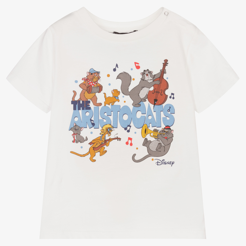 Monnalisa - Elfenbeinfarbenes Disney Baumwoll-T-Shirt | Childrensalon