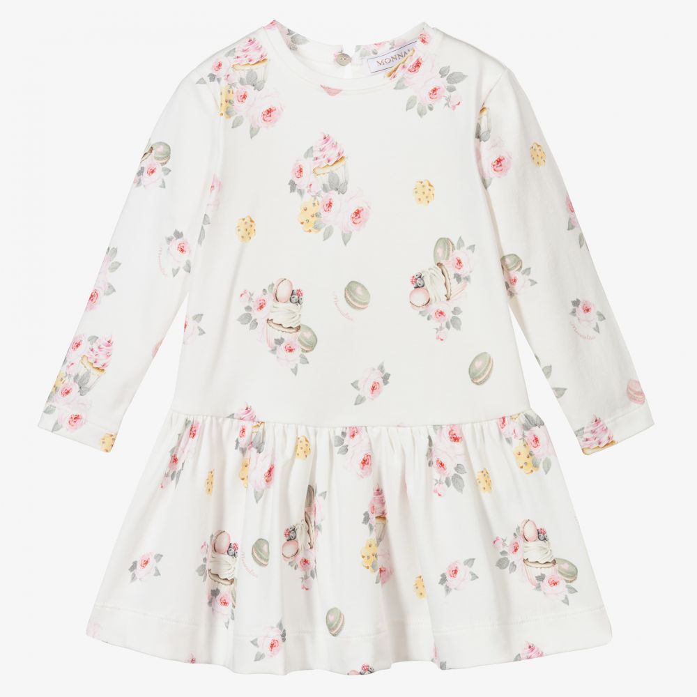 Monnalisa - Ivory Cotton Jersey Dress | Childrensalon
