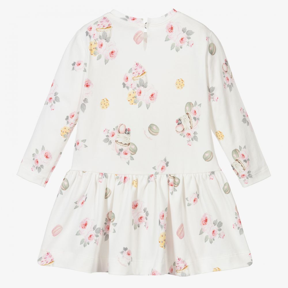 Monnalisa-Ivory Cotton Jersey Dress | Childrensalon Outlet