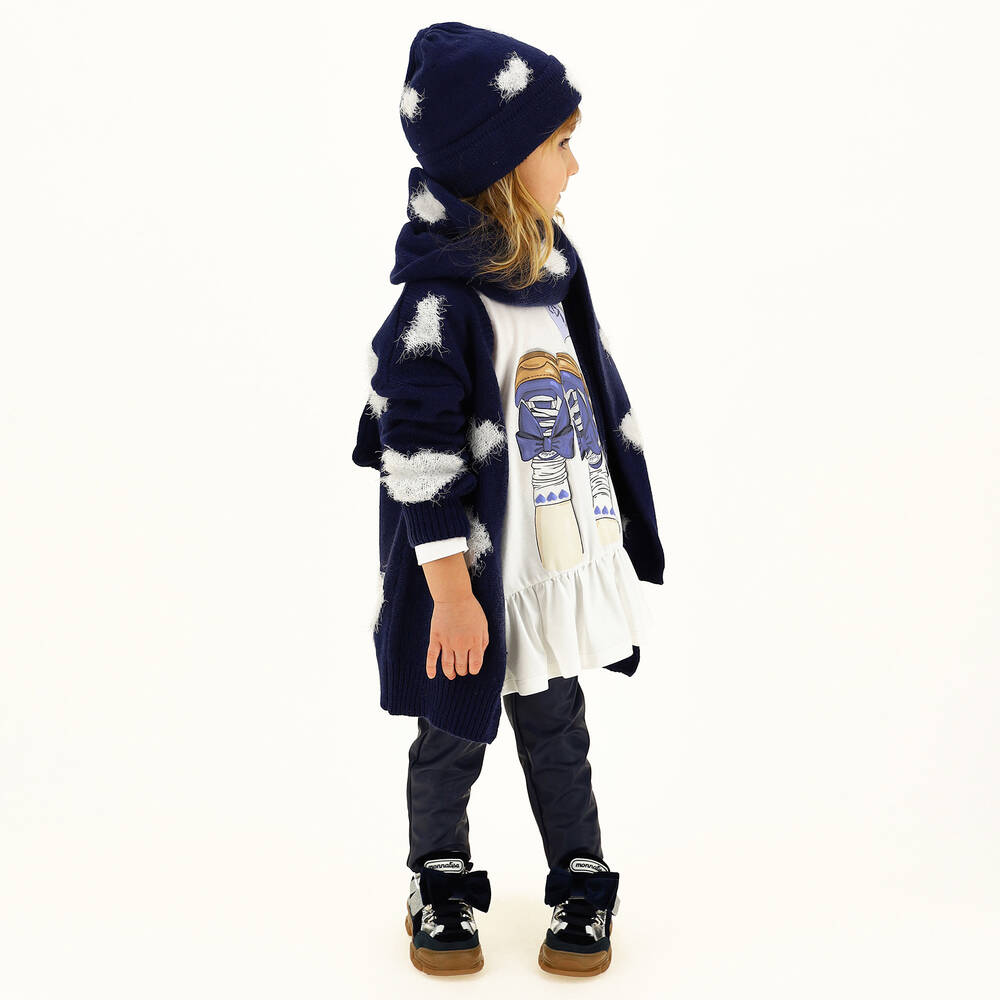 Monnalisa-Ivory Cotton Jersey Tunic Top | Childrensalon Outlet