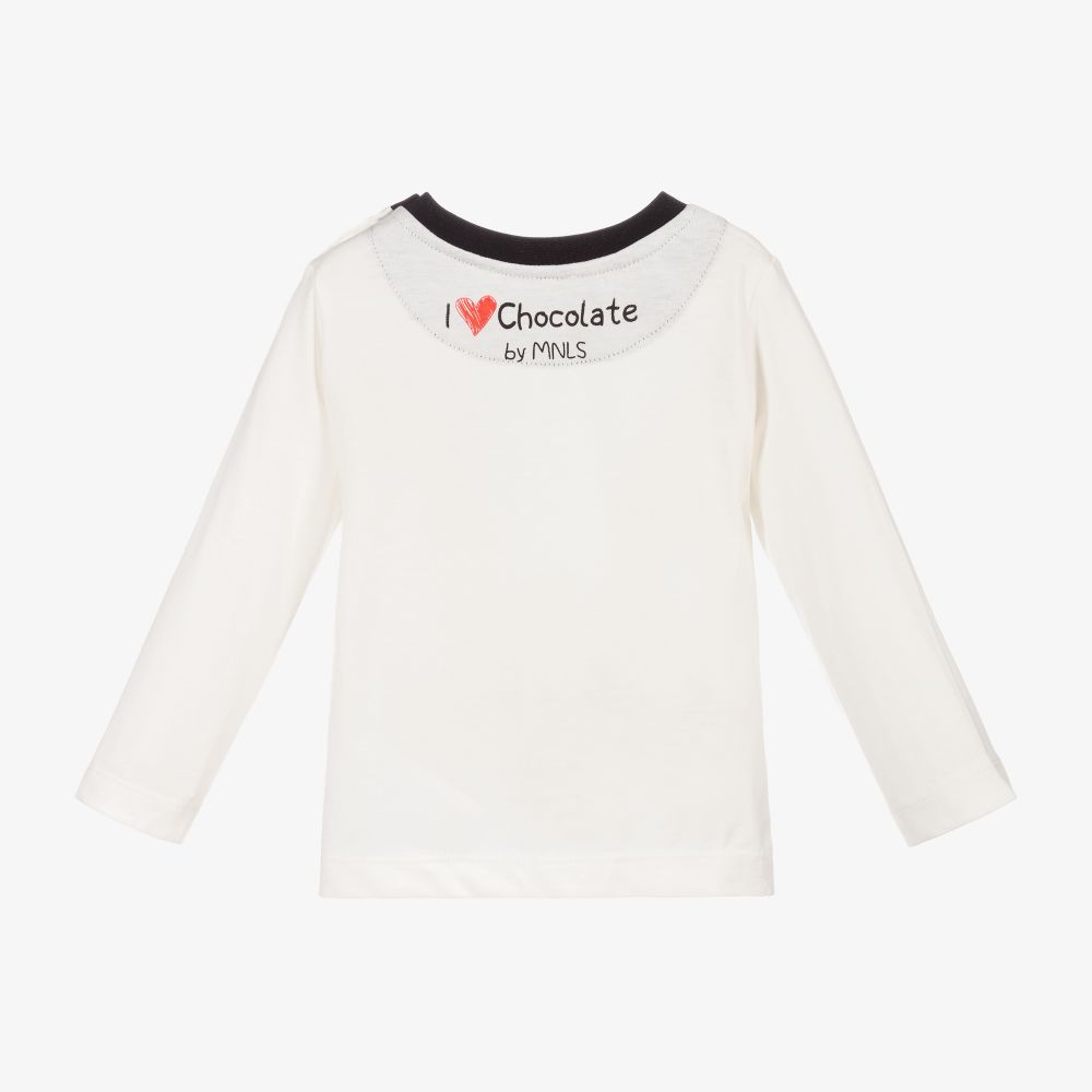 Monnalisa-Ivory Cotton Tiger Baby Top  | Childrensalon Outlet