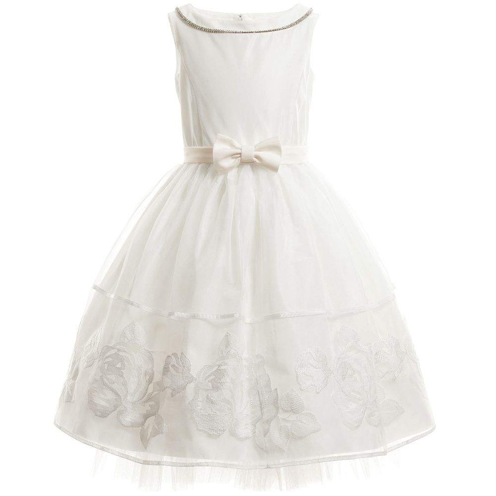 Monnalisa Chic - Ivory Couture Dress | Childrensalon