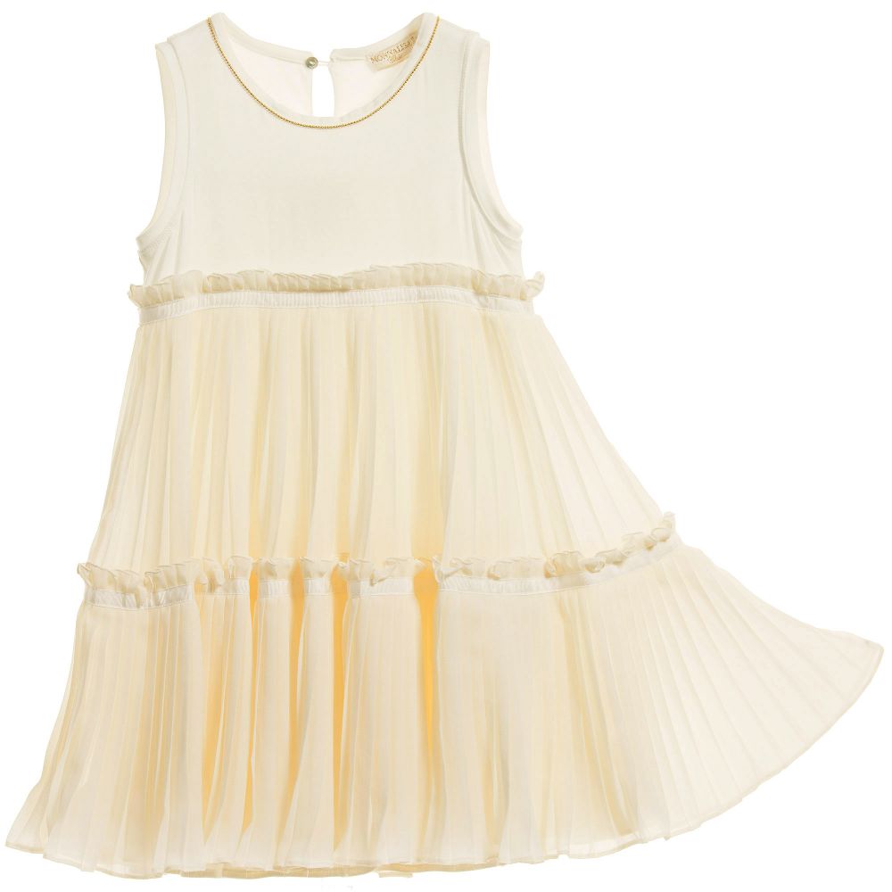 موناليزا Chic-فستان جيرزي مثني من الشيفون بلون عاجي | Childrensalon Outlet