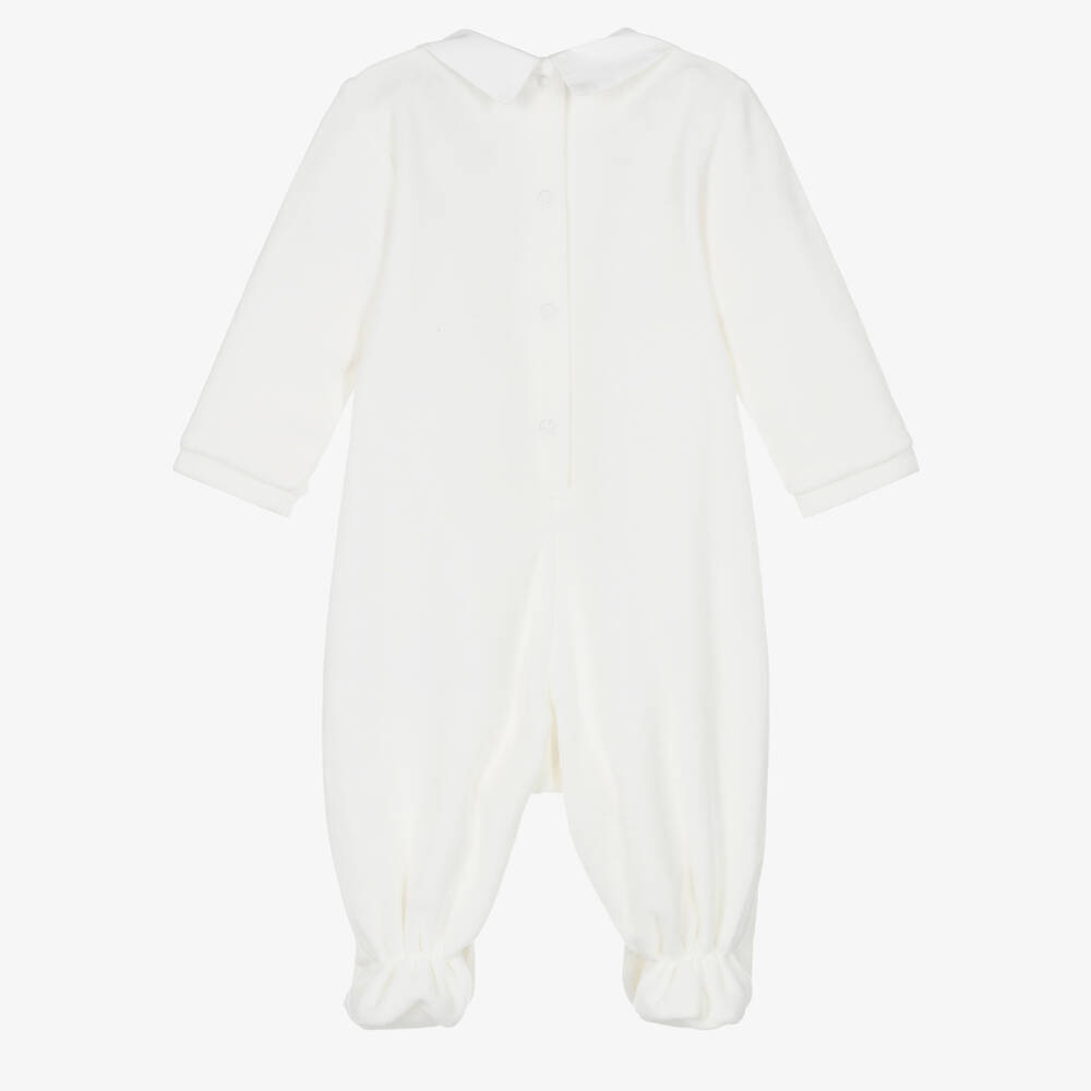Monnalisa-Кремовый велюровый комбинезон Peanuts | Childrensalon Outlet
