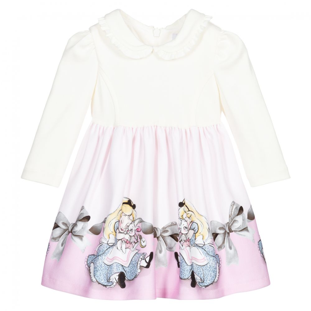 Monnalisa - Robe ivoire et rose Disney | Childrensalon