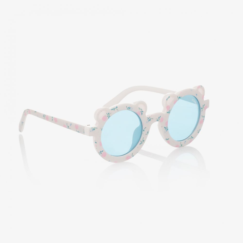 Monnalisa - Ivory & Pink Rose Sunglasses  | Childrensalon