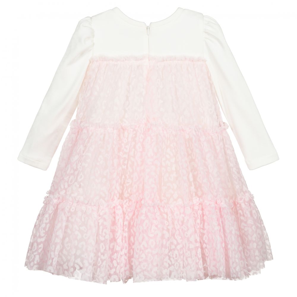 Monnalisa-Ivory & Pink Tulle Skirt Dress | Childrensalon Outlet