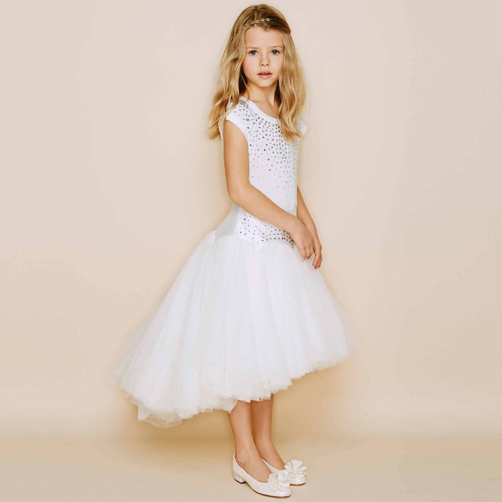 Monnalisa Шик-Ivory Skirt and Top Set | Childrensalon Outlet