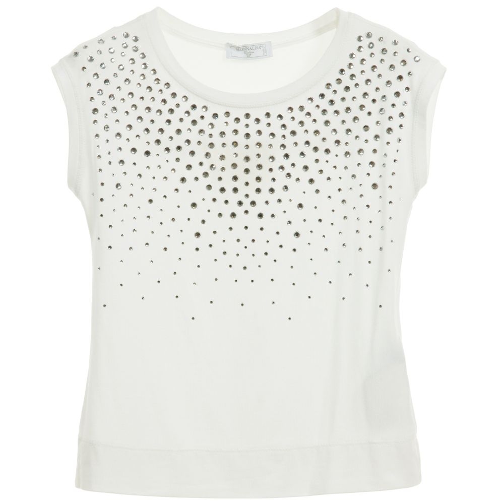 Monnalisa Шик-Ivory Skirt and Top Set | Childrensalon Outlet