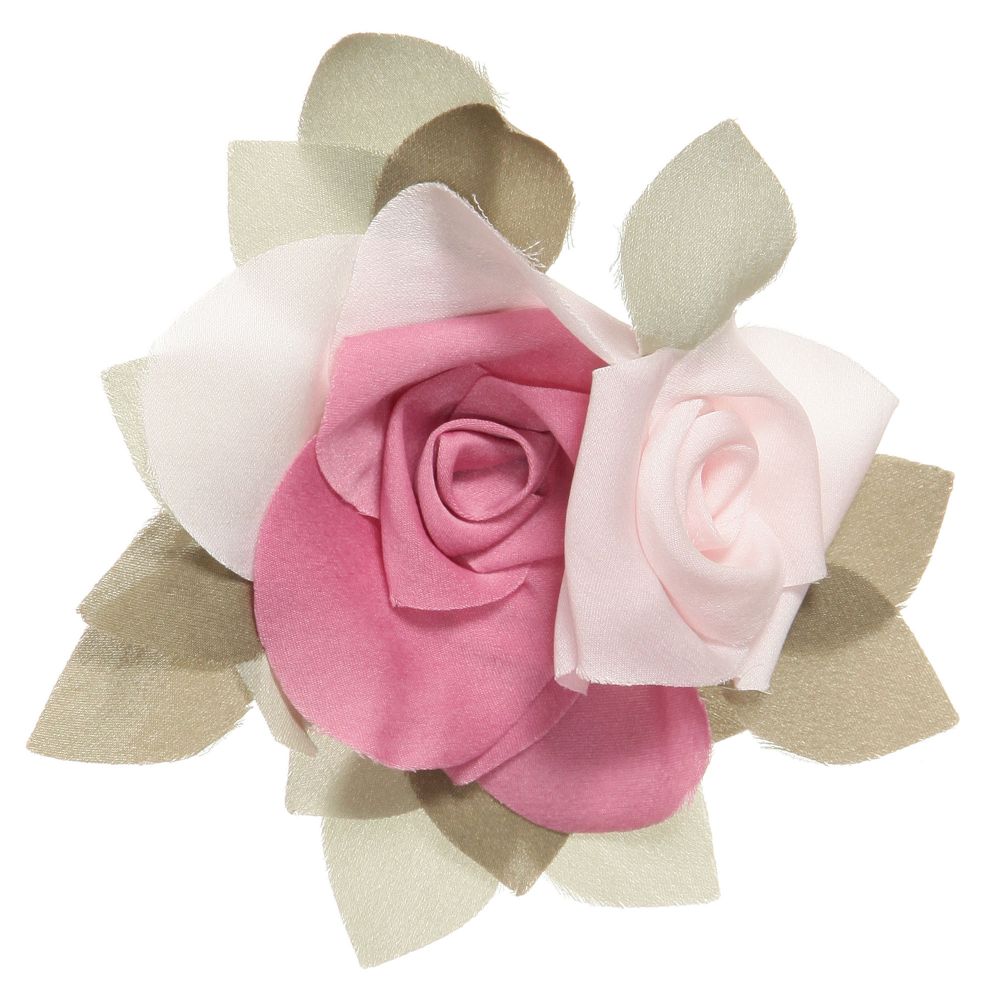 Monnalisa Chic-Ivory T-Shirt with Flower Brooch | Childrensalon Outlet