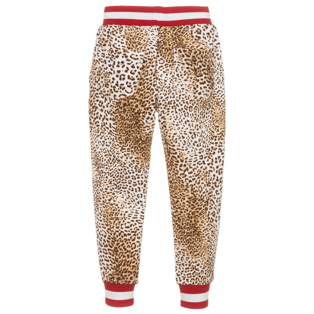Monnalisa Leopard Print Cotton Joggers Childrensalon Outlet