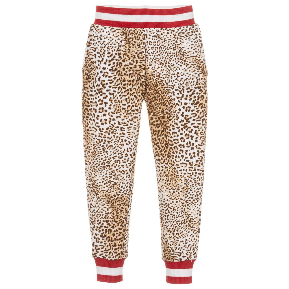 Monnalisa - Leopard Print Cotton Joggers | Childrensalon