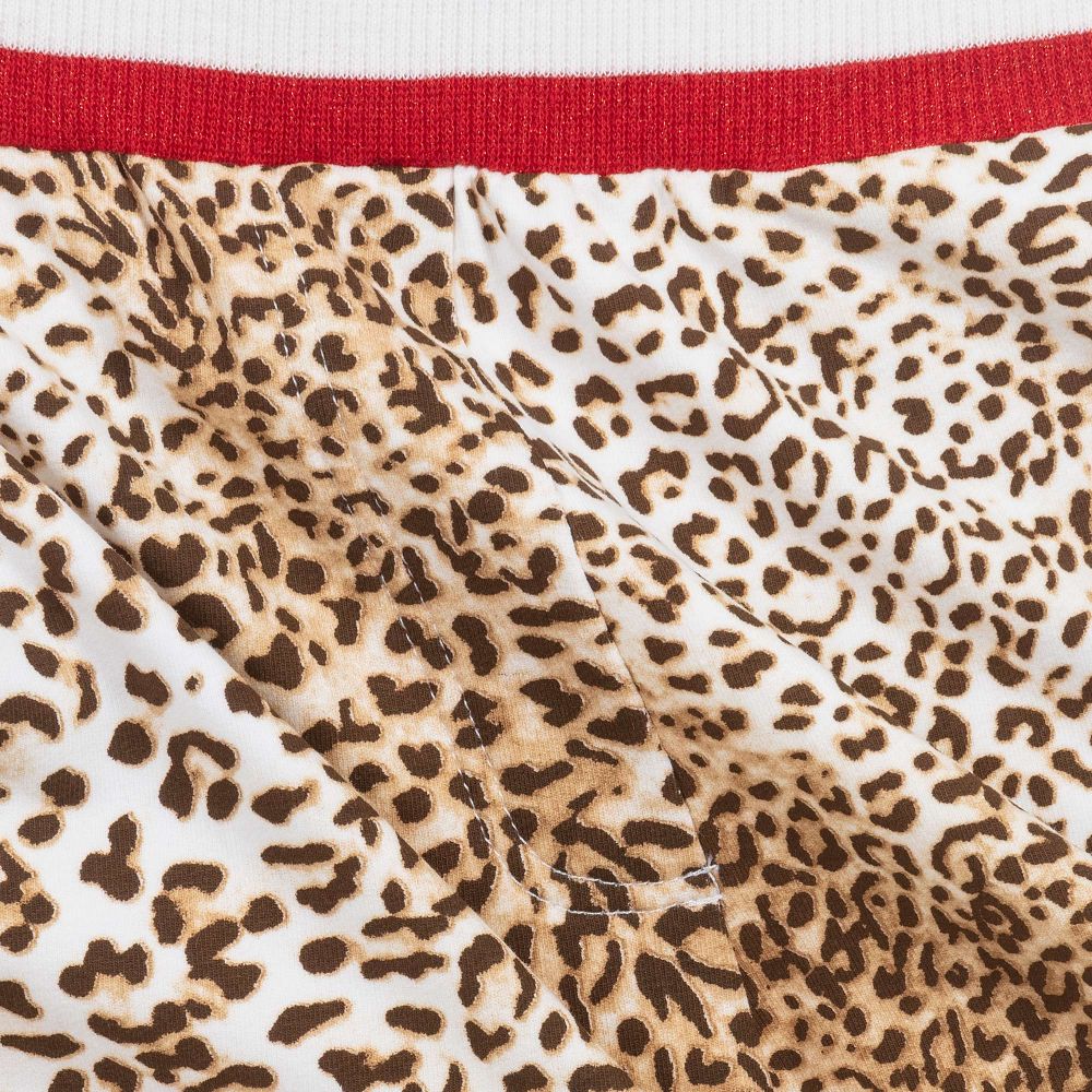 Monnalisa-Leopard Print Cotton Joggers | Childrensalon Outlet
