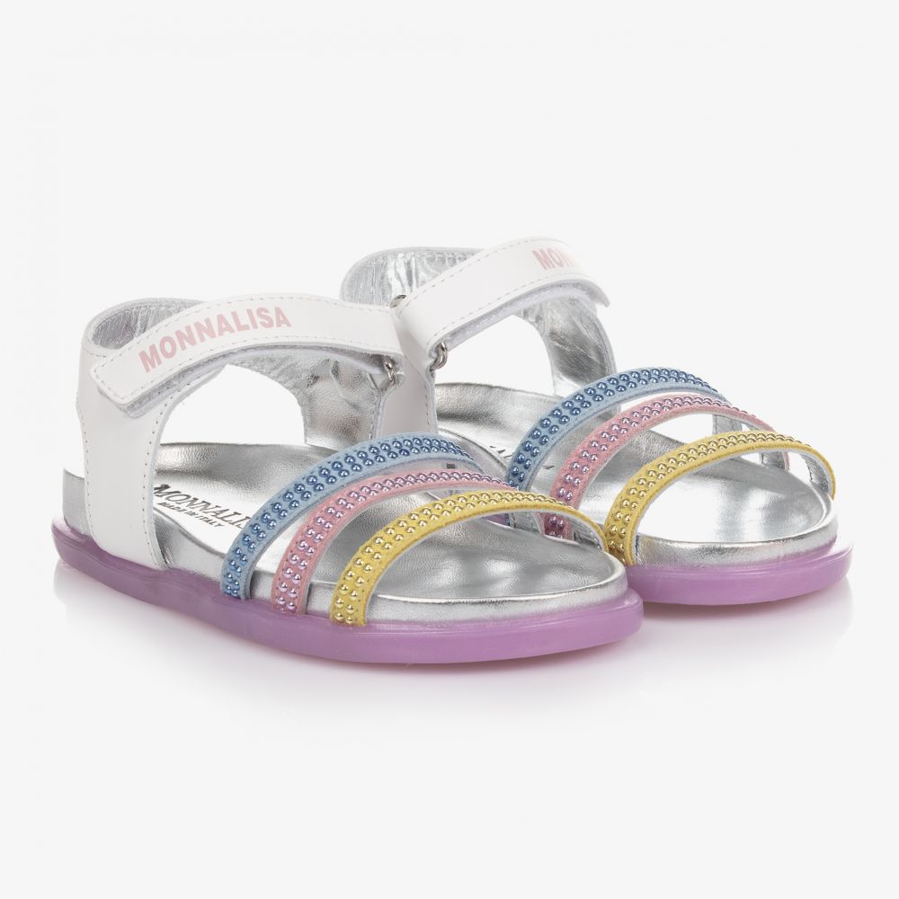 Monnalisa - Sandales multicolores en cuir  | Childrensalon