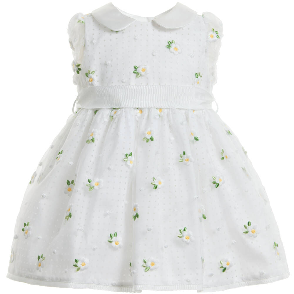 Monnalisa Шик-Organza Daisy Embroidered Dress | Childrensalon Outlet