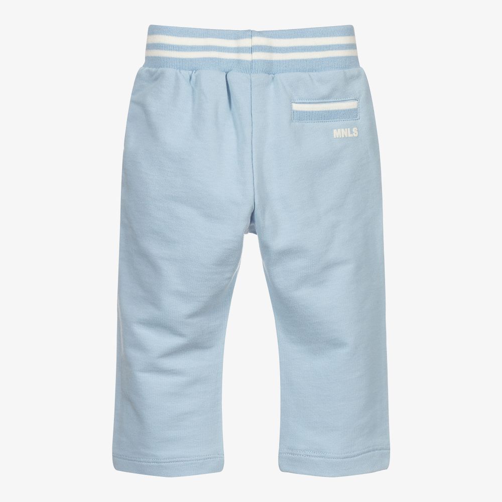Monnalisa-Pale Blue Cotton Joggers | Childrensalon Outlet