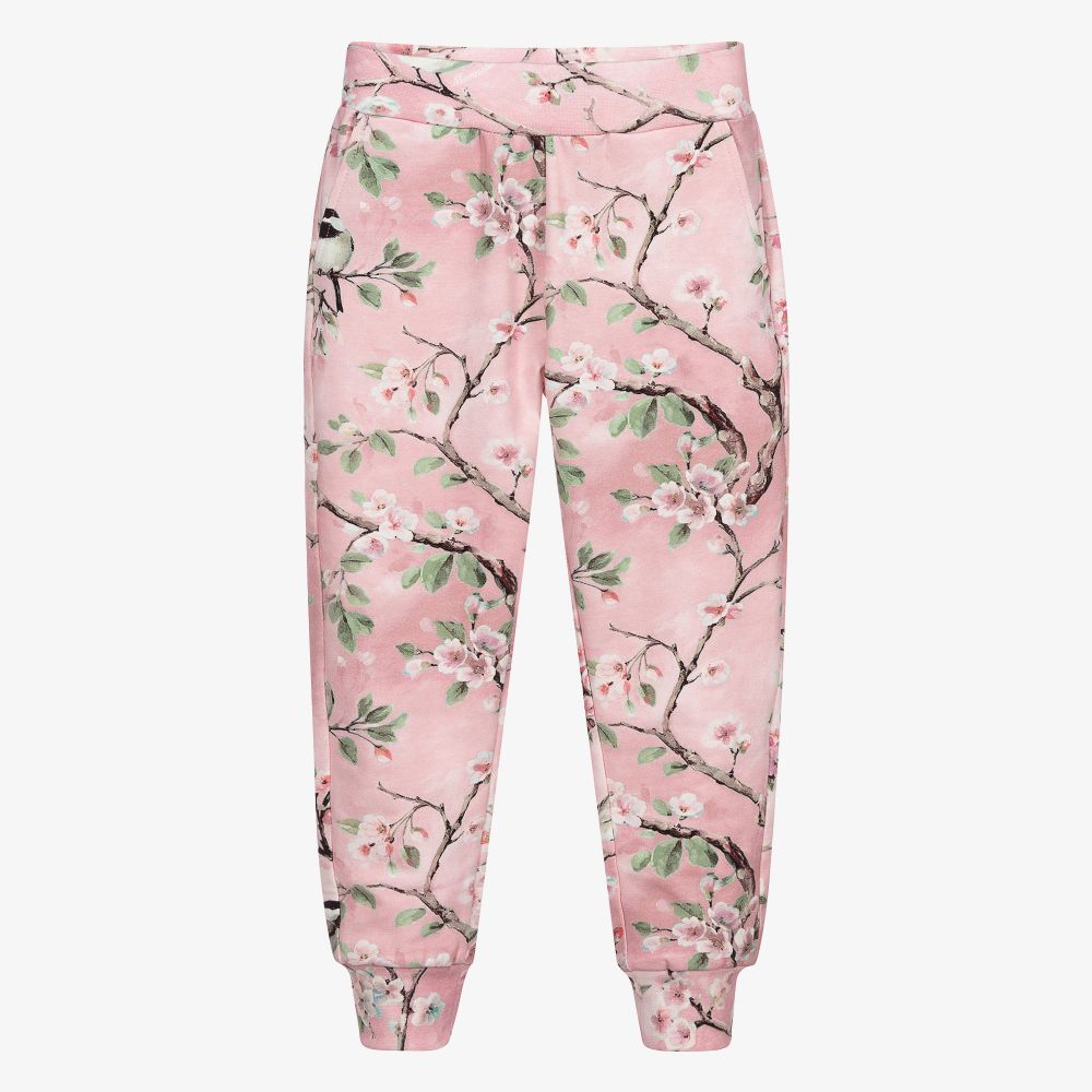 Monnalisa - Pale Pink Blossom Joggers | Childrensalon