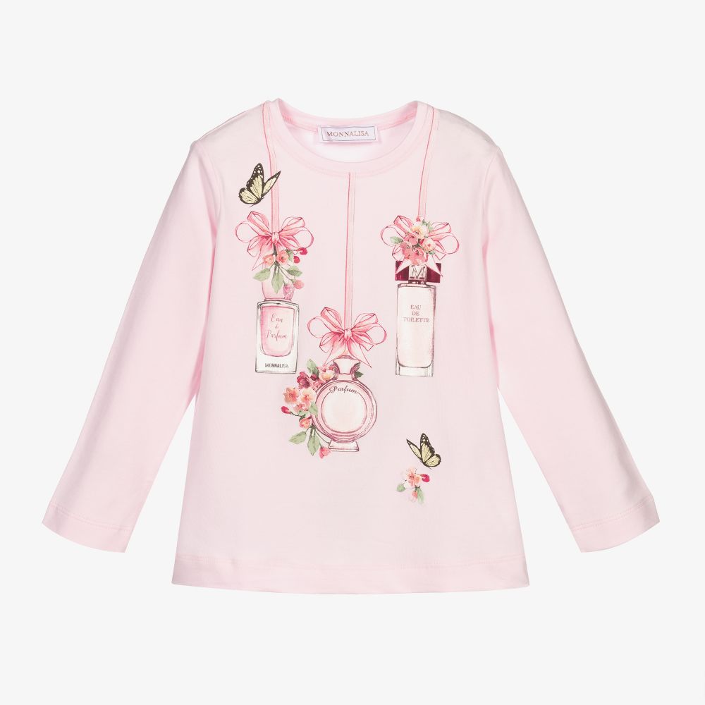 Monnalisa-Pale Pink Perfume Bottle Top | Childrensalon Outlet