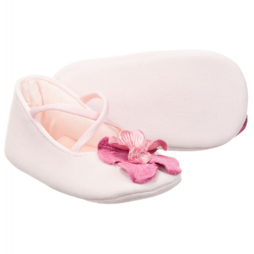 Monnalisa - حذاء مزيج فيسكوز لون زهري للمولودات  | Childrensalon