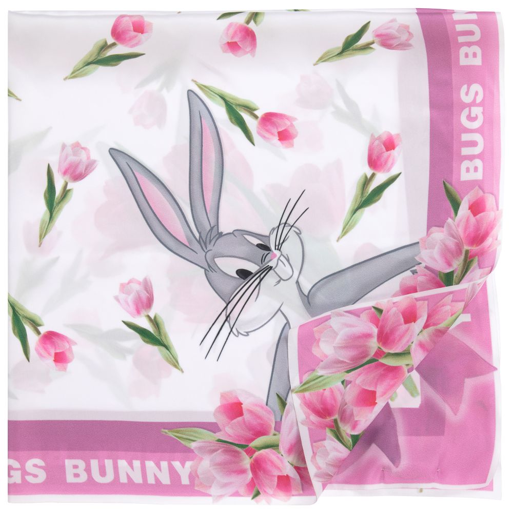 Monnalisa-Pink Bugs Bunny Scarf (67cm) | Childrensalon Outlet