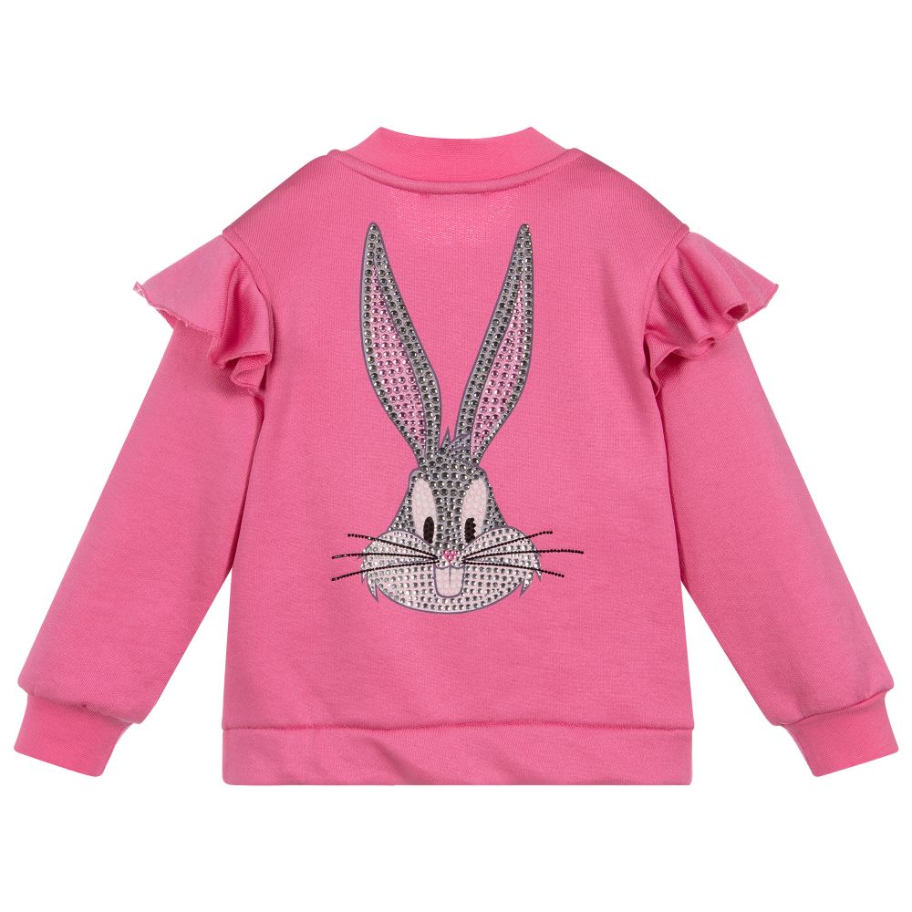 Monnalisa-Pink Bugs Bunny Zip-Up Top | Childrensalon Outlet