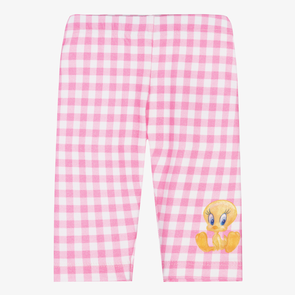 Monnalisa-Pink Check Tweety Leggings | Childrensalon Outlet