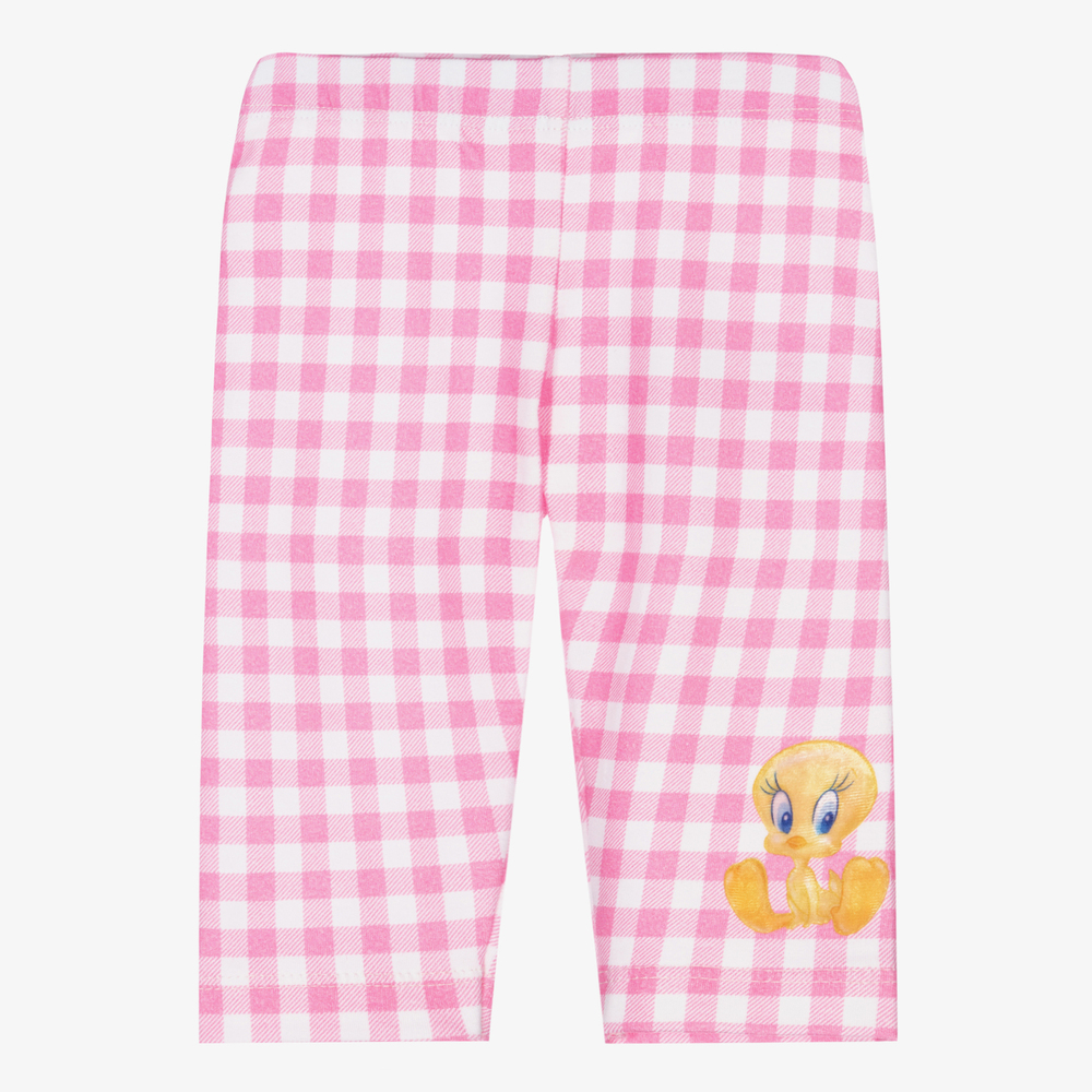 Monnalisa - Pink Check Tweety Leggings | Childrensalon