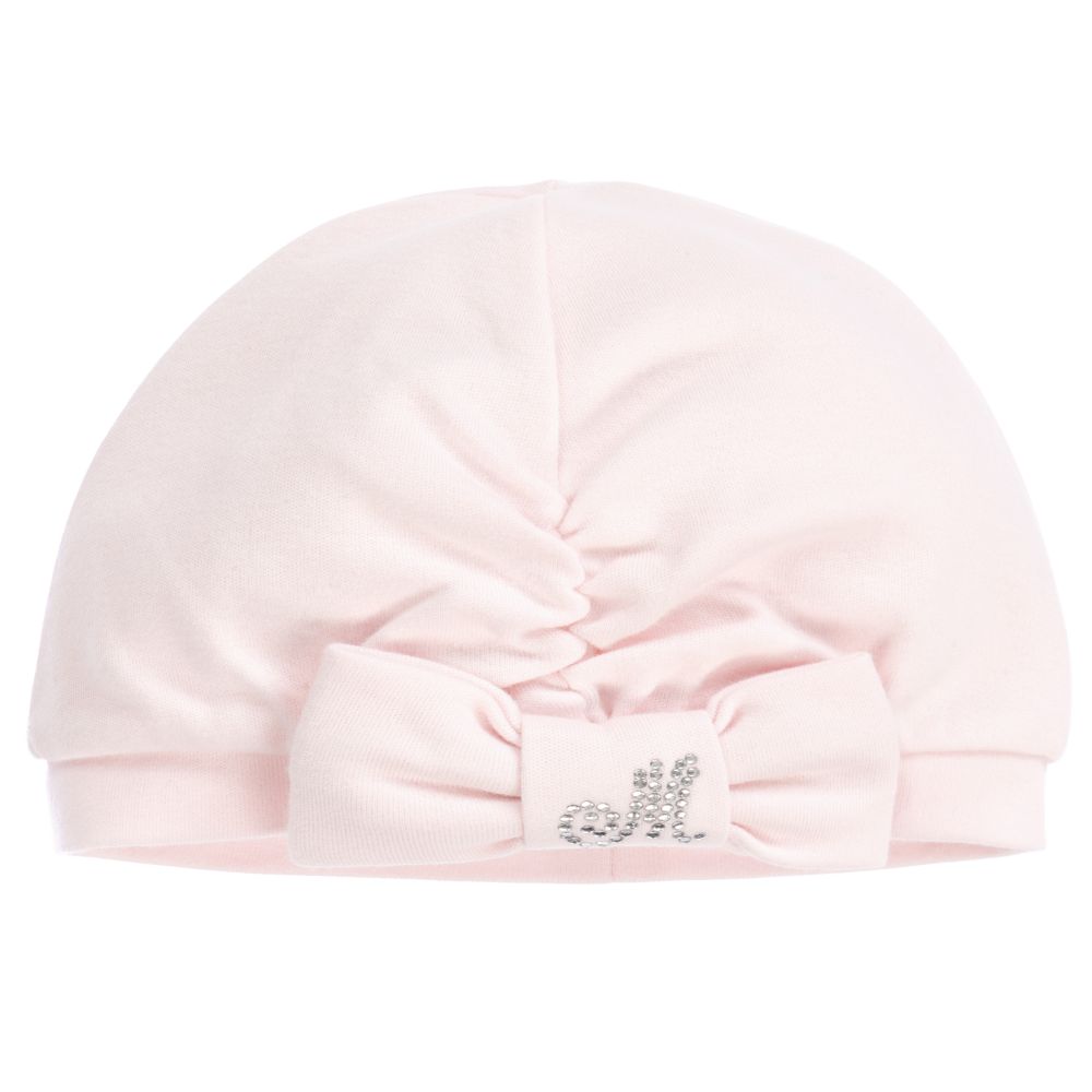 Monnalisa - Pink Cotton Baby Hat | Childrensalon