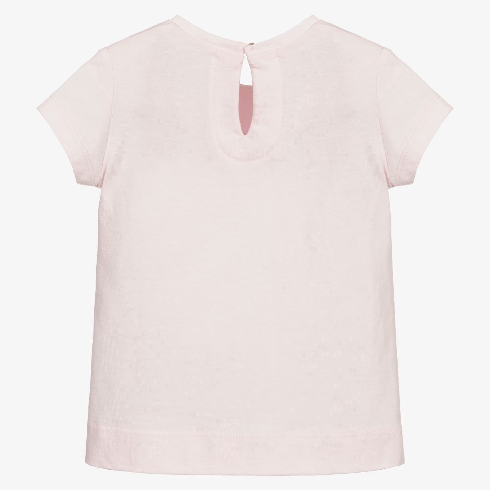 Monnalisa-تيشيرت أطفال بناتي قطن لون زهري | Childrensalon Outlet