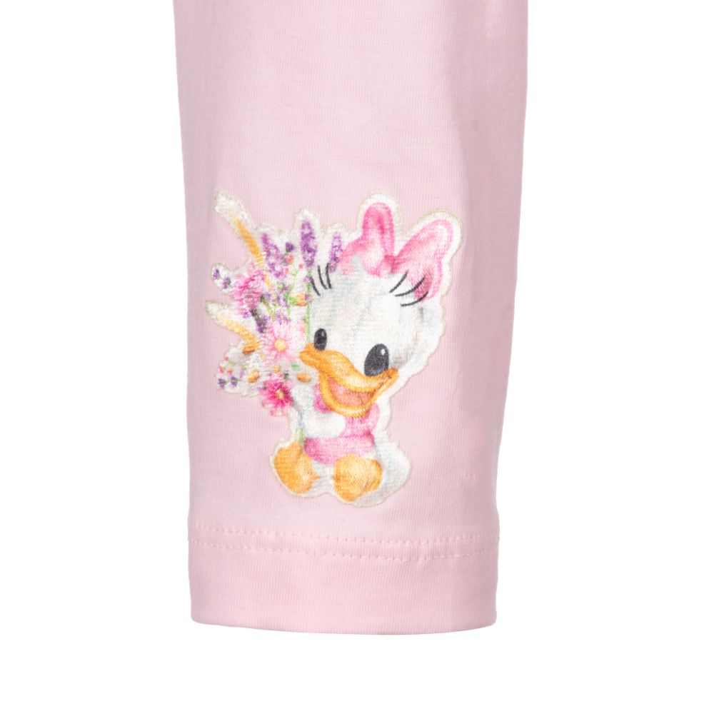 Monnalisa Bebé-Pink Cotton Disney Leggings | Childrensalon Outlet
