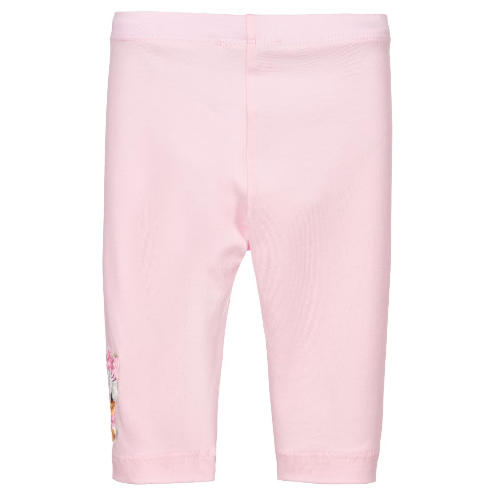 Monnalisa Bebé-Pink Cotton Disney Leggings | Childrensalon Outlet