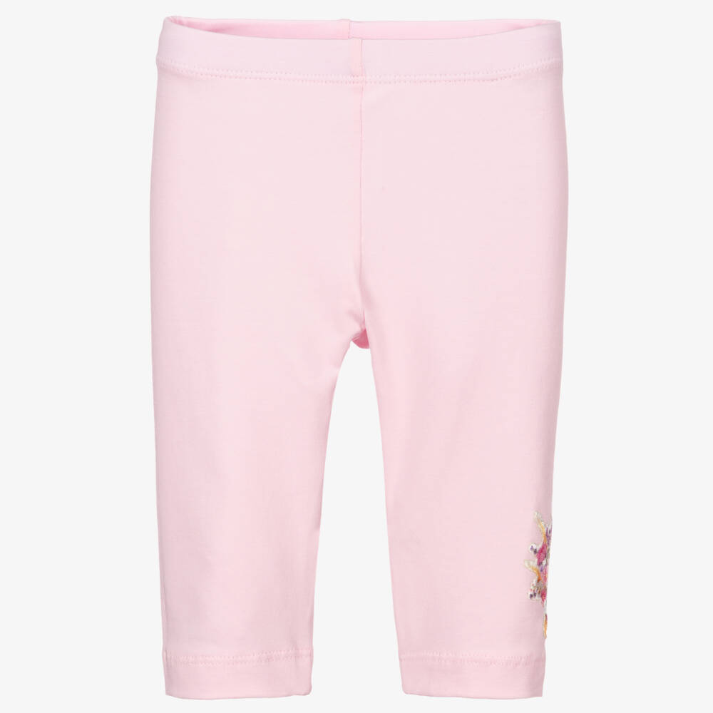 Monnalisa Bebé-Pink Cotton Disney Leggings | Childrensalon Outlet