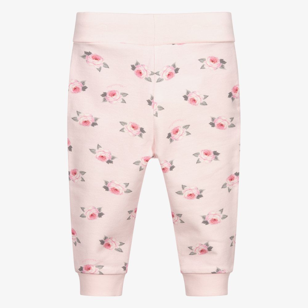 موناليزا-جوغرز أطفال بناتي قطن جيرسي لون زهري بطبعة ورود | Childrensalon Outlet