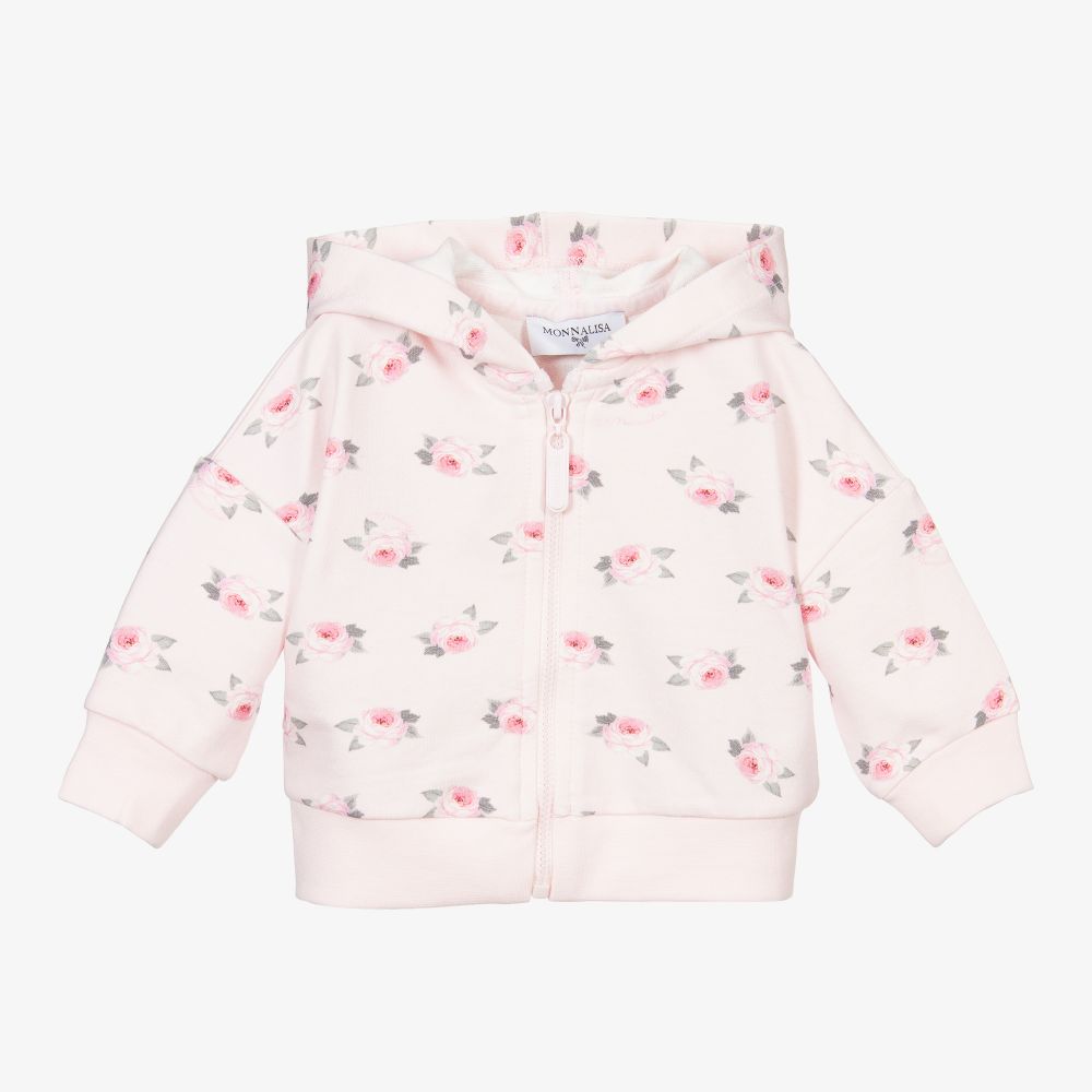 Monnalisa - Rosa Kapuzenjacke aus Baumwolle | Childrensalon