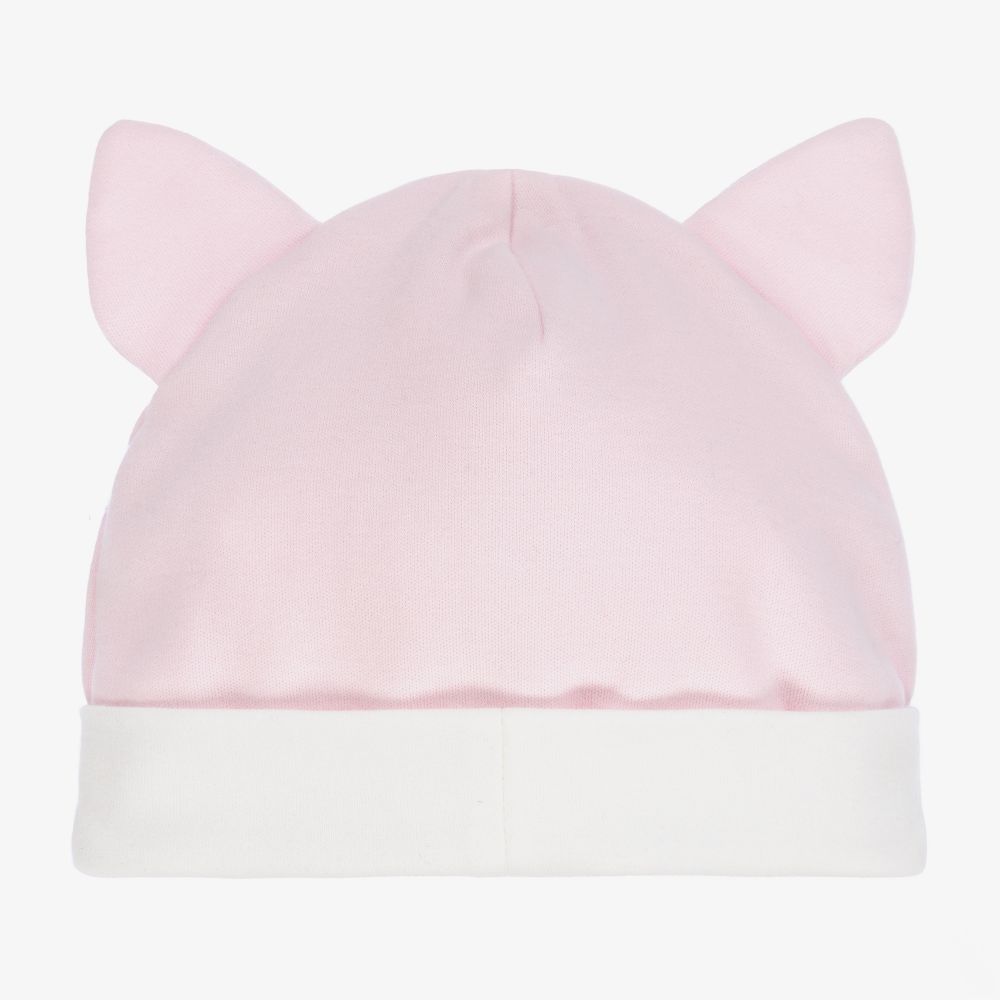 Monnalisa-Pink Cotton Jersey Hat | Childrensalon Outlet