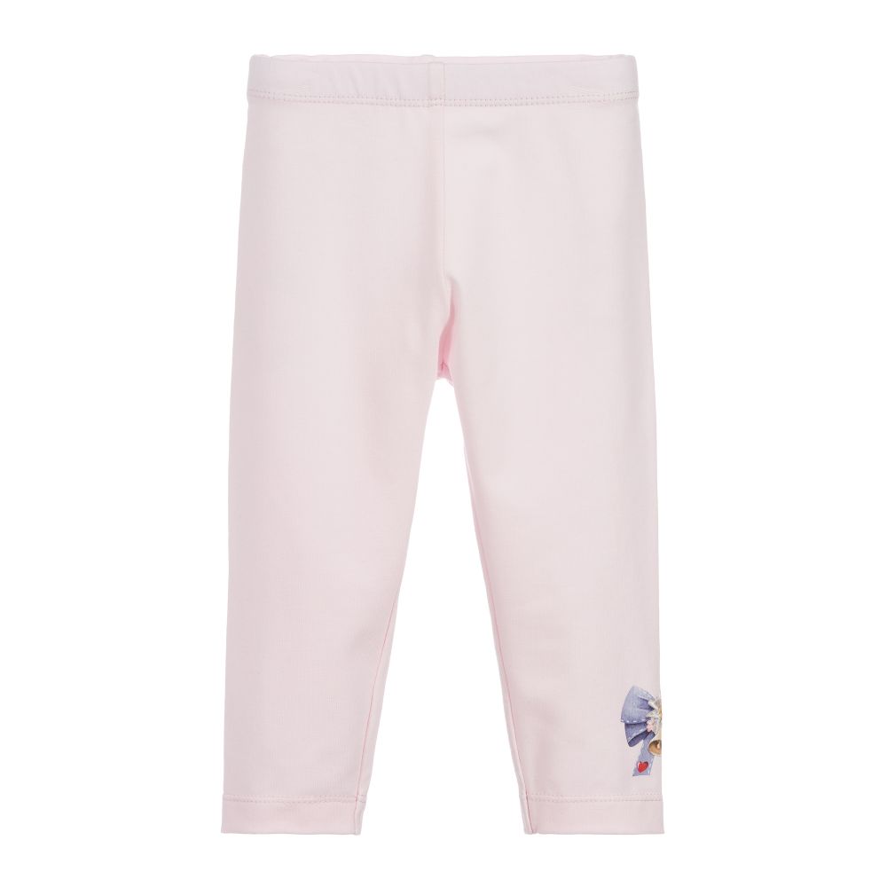 Monnalisa - Pink Cotton Leggings | Childrensalon