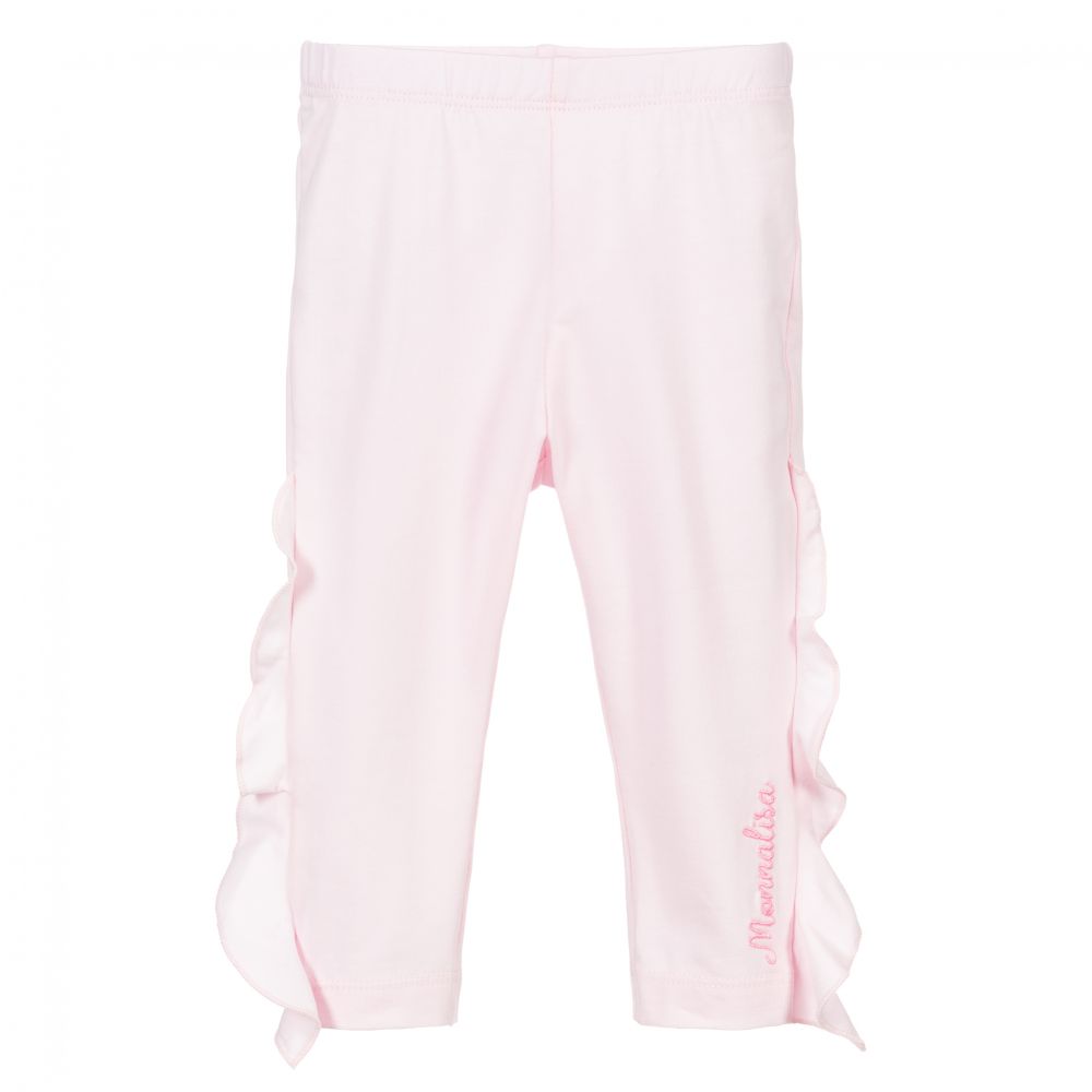 Monnalisa Bebé - Pink Cotton Logo Leggings | Childrensalon