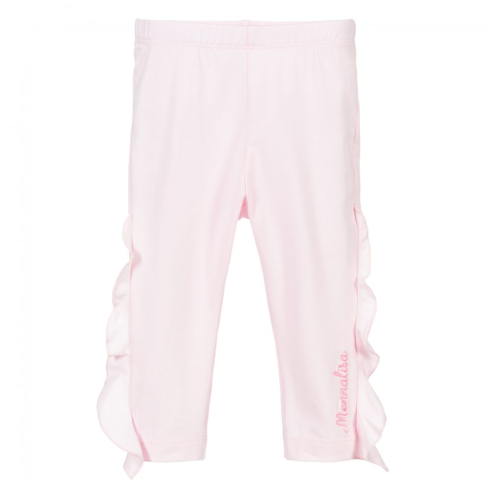 Monnalisa Bebé - Legging rose en coton à logo | Childrensalon