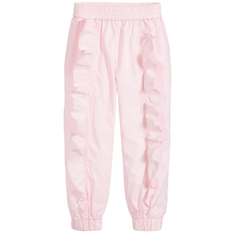 Monnalisa - Pink Cotton Poplin Trousers | Childrensalon
