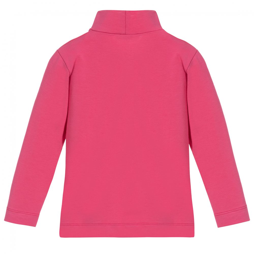 Monnalisa-Pink Cotton Turtle Neck Top | Childrensalon Outlet