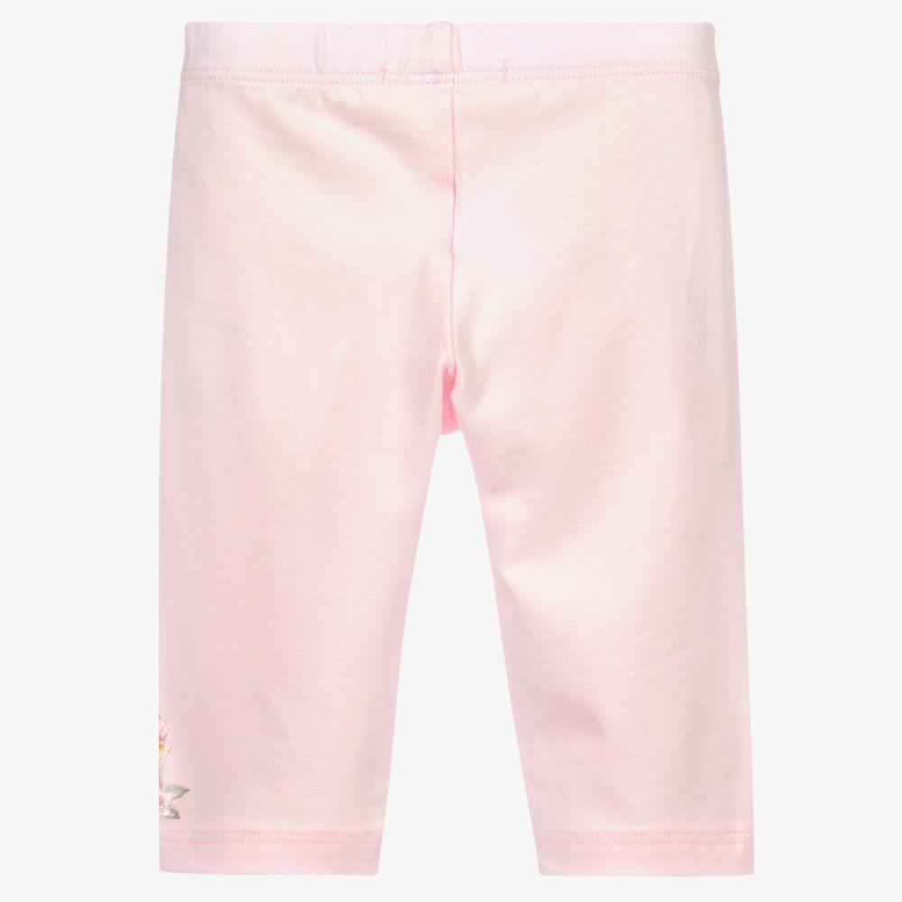 Monnalisa-Розовые хлопковые легинсы с капкейками | Childrensalon Outlet