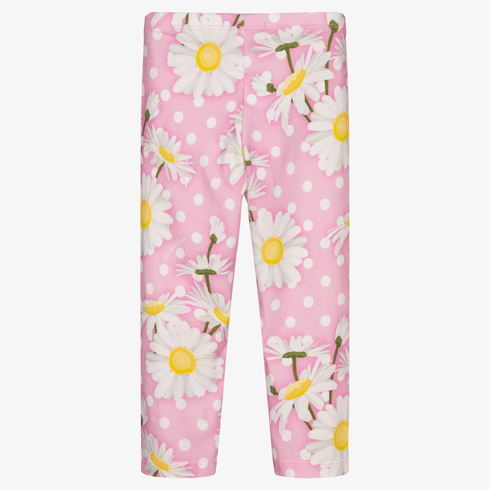 Monnalisa-Розовые легинсы с ромашками | Childrensalon Outlet