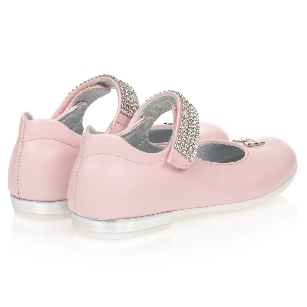 Monnalisa-Розовые туфли на ремешке со стразами | Childrensalon Outlet