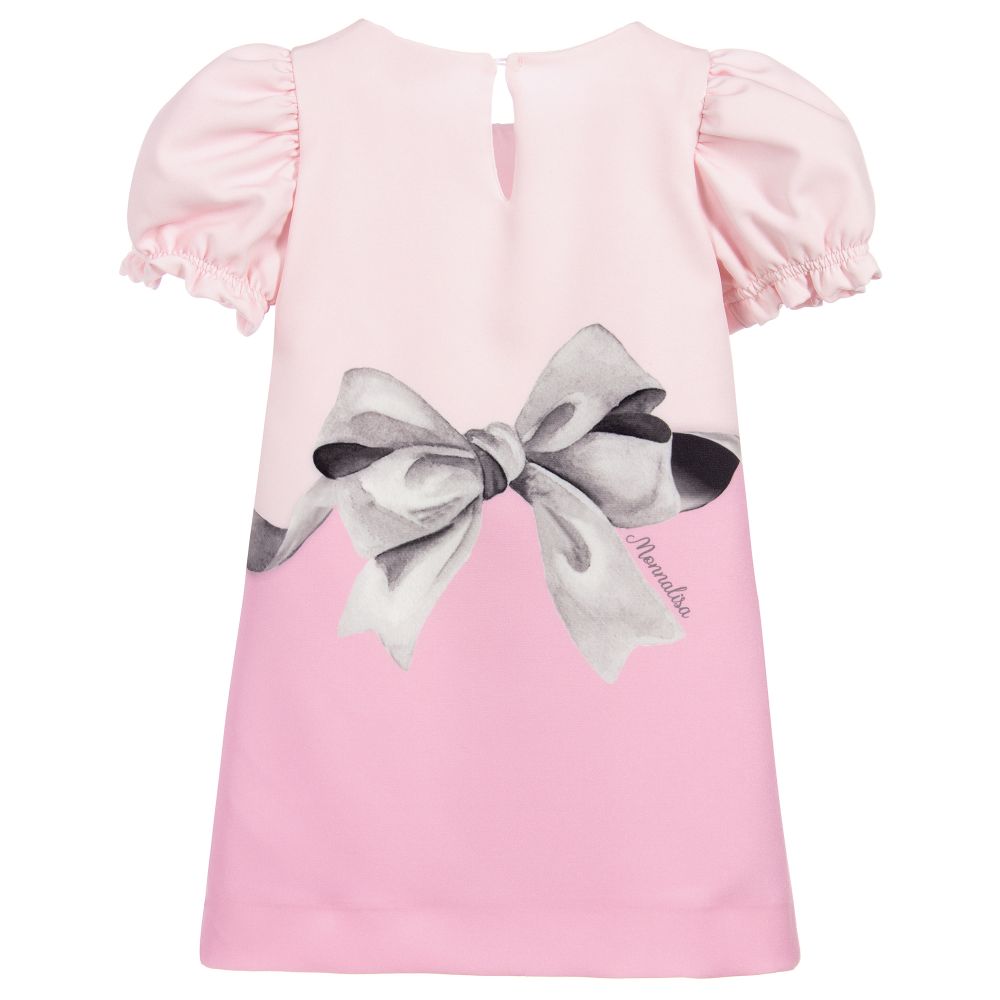 Monnalisa-فستان أطفال بناتي جيرسي لون زهري | Childrensalon Outlet