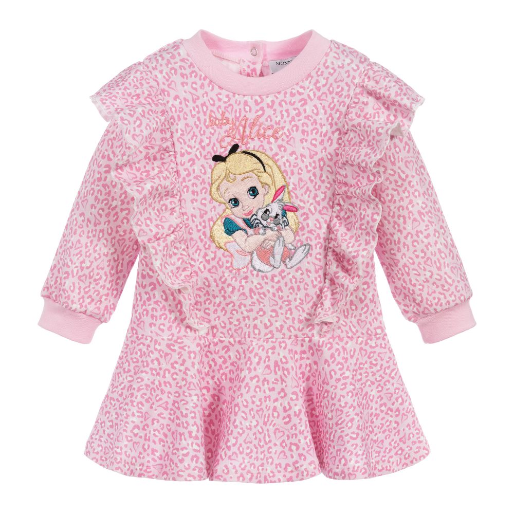 Monnalisa - Розовое платье с изображением Алисы Disney | Childrensalon