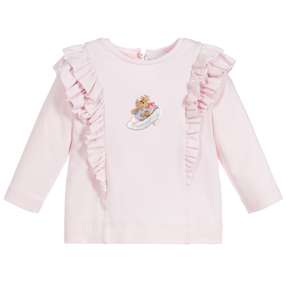 Monnalisa Bebé - Pink Disney Cotton Top | Childrensalon