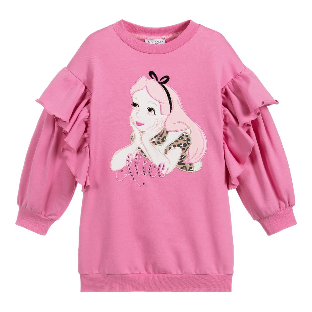 Monnalisa - Pinkfarbenes Pulloverkleid "Disney" | Childrensalon