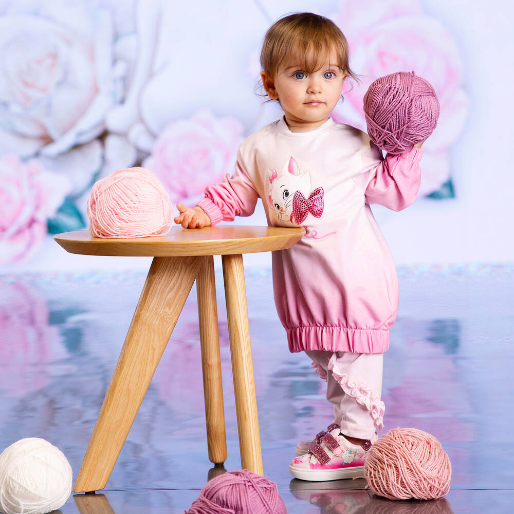 Monnalisa Pink Disney Sweatshirt Dress