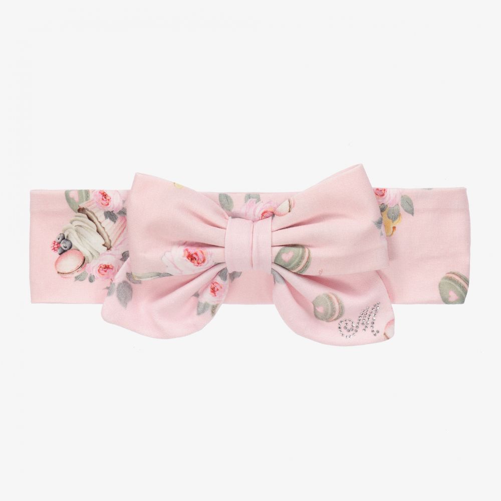 Monnalisa - Pink Floral Bow Headband | Childrensalon
